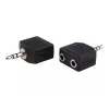 exertis Connect audio rozbočovací kábel - 3,5 mm stereo konektor samec na 2x konektor samica, 0,2 m, čierny 64650
