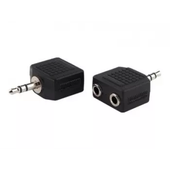 exertis Connect audio rozbočovací kábel - 3,5 mm stereo konektor samec na 2x konektor samica, 0,2 m, čierny 64650