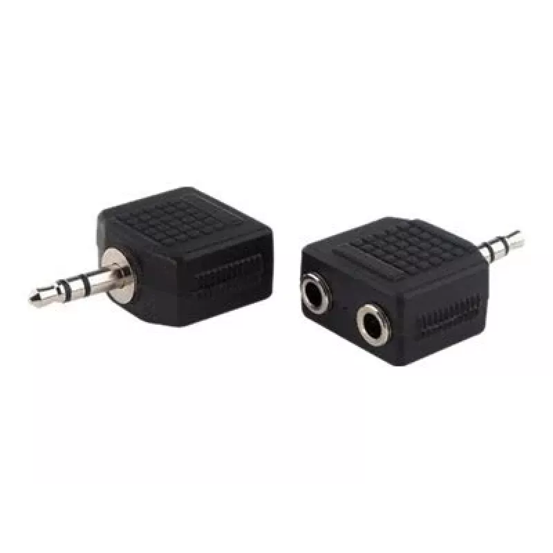 exertis Connect audio rozbočovací kábel - 3,5 mm stereo konektor samec na 2x konektor samica, 0,2 m, čierny 64650