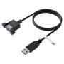EFB Elektronik USB 3.0 predlžovací kábel, USB-A konektor samec na USB-A konektor samica pre panelovú montáž, 1,8 m, čierny K5265SW.1V2