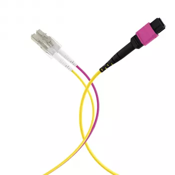 EFB Elektronik MPO-PLUS (F) na LC duplexný trunk kábel, OM4, 12 vlákien, typ B, LSZH, Erika Violett, 3 m MPOF12LCOM4-3