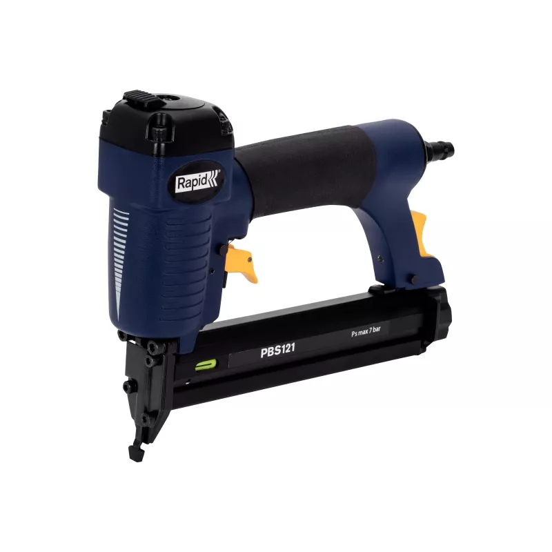 RAPID TOOLS pneumatická nastreľovačka a sponkovačka PBS121 modrá/žltá s kufrom pre typ 606 sponiek (12-30 mm) a typ 8 klincov 5000053
