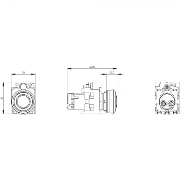 Siemens SIRIUS ACT 3SU1200-6KB10-1AA0 akustický hlásič, 22 mm okrúhly, plast, čierny, 24 V AC/DC, IP66/IP67/IP69K