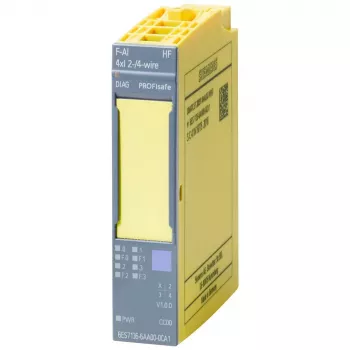 Siemens SIMATIC ET 200SP bezpečnostný analógový vstupný modul F-AI 4xI (0)4..20mA HF, 4 kanály, 16 bit, SIL 3, PL e, 20 mm šírka, 6ES7136-6AA00-0CA1
