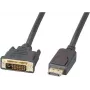 EFB Elektronik DisplayPort na DVI-D kábel, 2 m, čierny, zaliaty, skrutky s rukoväťou K5564SW.2
