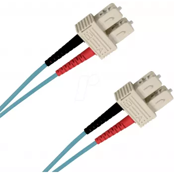 EFB Elektronik O7413.1-1.2 1m SC na SC duplex OM3 LSZH aqua optický patch kábel SCSCOM3DAQ1