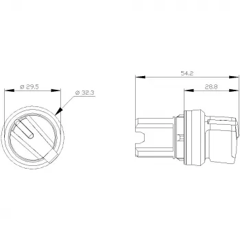 Siemens SIRIUS ACT 3SU10022BC100AA0 hlava prepínača, 22 mm, 2-polohová, aretovaná, čierny plastový predný krúžok, osvetliteľná