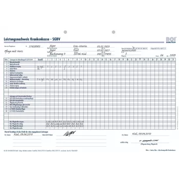 BOI formuláre preukazu výkonu zdravotnej poisťovne SGB V, 50 listov, A4, biely 9206-00329