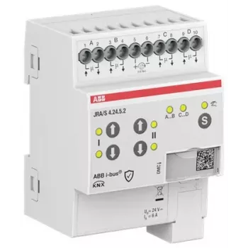 ABB JRA/S4.24.5.2 KNX žalúziový/roleta aktor, 4-kanálový, 24V AC/DC, ručná prevádzka, DIN lišta 2CDG110298R0011