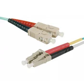 EXERTIS CONNECT sklenené patch kábel, 50/125 µm, OM3, SC duplex na LC duplex, tyrkysová, 4,0 m