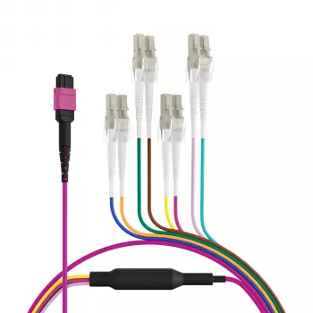 EFB Elektronik MPO-PLUS(F)-LC trunk kábel OM4 8 vlákien Typ B LSZH vreskovo-fialová 2m MPOF08LCOM4-2