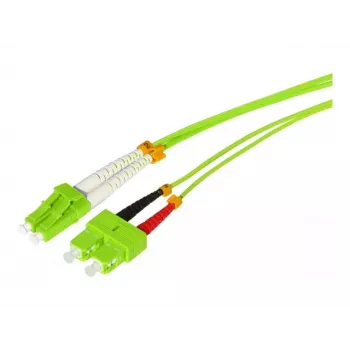 Tecline HD OM5 50/125 µm multimódový optický patch kábel, LC duplex na SC duplex, limetkovozelená, 3,0 m 796LS03