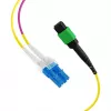 EFB Elektronik MPOF08LCOS2-2 MPO-PLUS/APC(F) na LC OS2 8-vláknový trunk kábel, Typ B, LSZH, žltá, 2 m