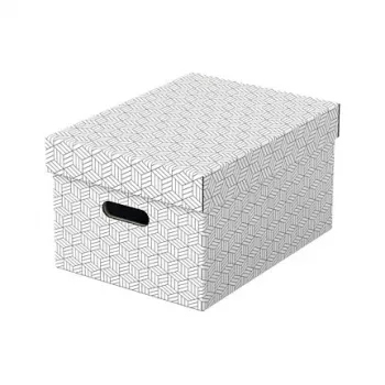 LEITZ 628282 úložná krabica Home Medium, 3-dielna sada, biela, 100% recyklovaná vlnitá lepenka, odnímateľné veko, stohovateľná