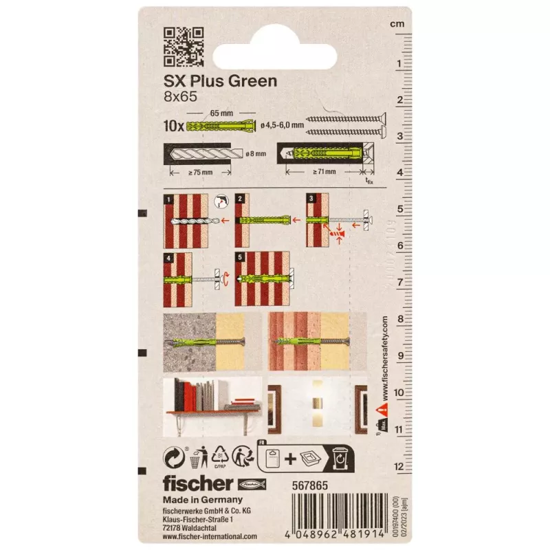 Fischer SX Plus Green hmoždinka 65 mm 8 mm 567865 1 ks