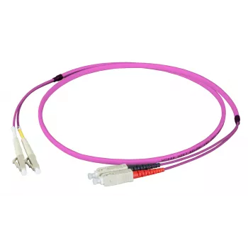 EFB Elektronik duplexný jumper LC-SC 50/125µ OM4 LSZH Erika fialová plochý Twin 3x5mm 7,5m O0323FT.7,5