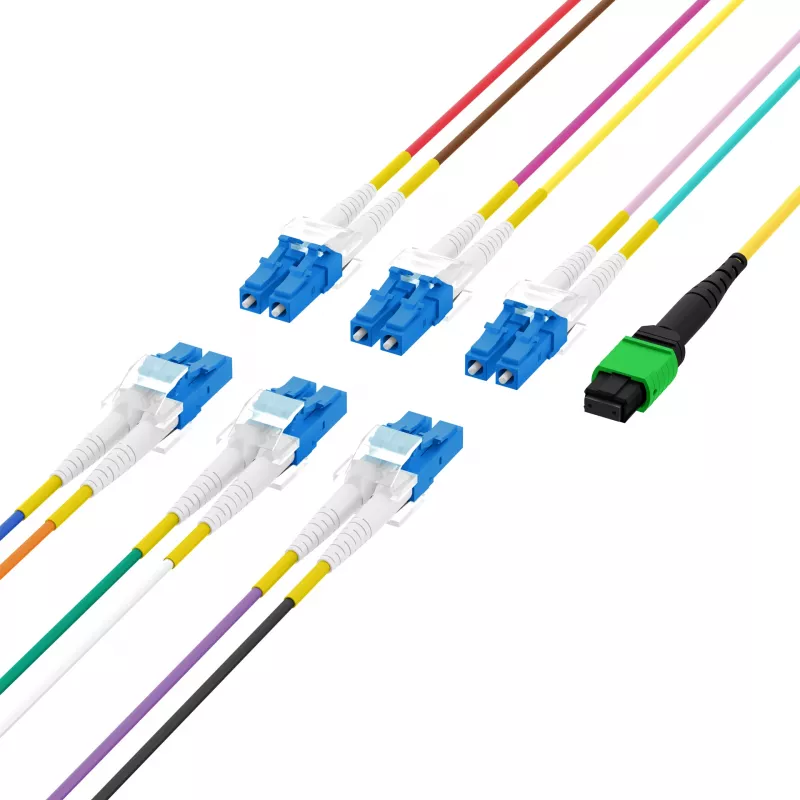 EFB Elektronik MPOF12LCOS2-10 MPO-PLUS/APC(F)-LC trunk kábel OS2 12 vlákien typ B LSZH žltý 10 m