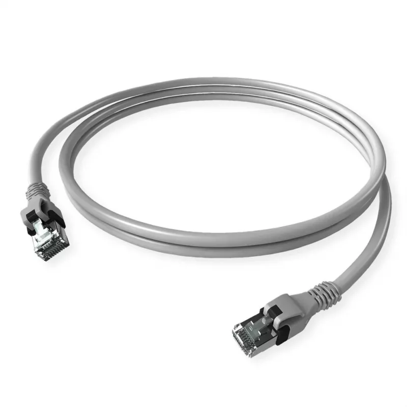 ZVK GmbH EasyLan PushPull Cat 6 STP patch kábel, RJ-45 konektor samec na RJ-45 konektor samec, 1 m, sivý, zaliaty chránič proti zlomeniu CPP1OACACA0010
