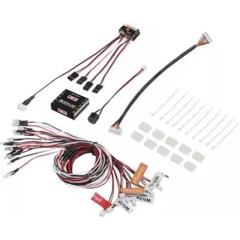 Reely LED svetelná jednotka biela, oranžová, červená (RE-5631027) – 10-LED RC modelový osvetľovací systém, 5mm LED, 4,8-6V