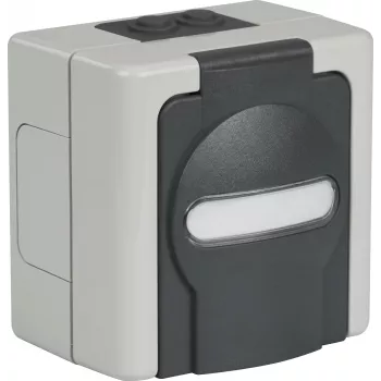 EFB ET-25020 nástenné vlhkotesné prázdne puzdro pre 2 Keystone moduly, IP44, sivé