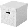 LEITZ Home Cube sada úložných krabíc s 3 kusmi, biela, 100% recyklovaná vlnitá lepenka, odnímateľné veko 628288