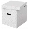 LEITZ Home Cube sada úložných krabíc s 3 kusmi, biela, 100% recyklovaná vlnitá lepenka, odnímateľné veko 628288