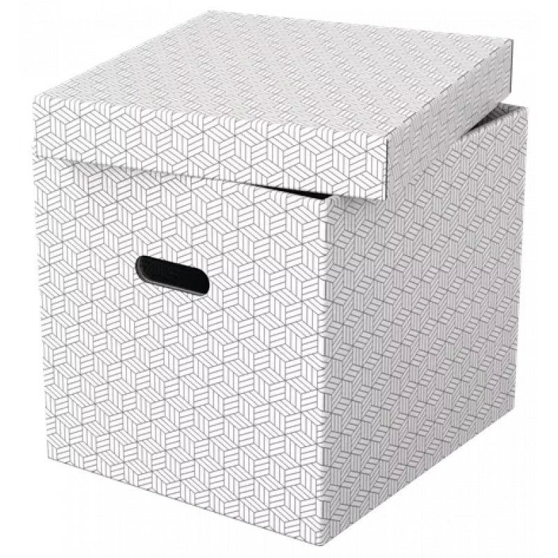 LEITZ Home Cube sada úložných krabíc s 3 kusmi, biela, 100% recyklovaná vlnitá lepenka, odnímateľné veko 628288