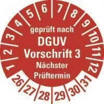 HEIN Industrieschilder DGUV V3 kontrolná plaketa NP26-31, okrúhla 20 mm, trvalo priľnavá, biela, 500/rolka 185658
