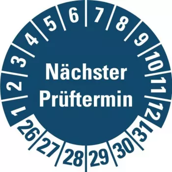 HEIN Industrieschilder kontrolná plaketa NP26-31 modrá okrúhla 20mm 500/rolka (185778)