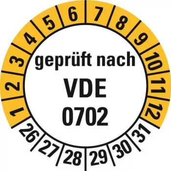 HEIN Industrieschilder 188207 VDE 0702 skúšobné štítky, týždne 26-31, 20 mm, permanentné lepidlo, 500 na rolku