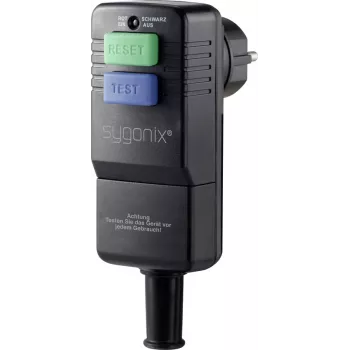 Sygonix SY-3779070 Schuko uhlová vidlica s PRCD, 230 V, 16 A, IP54, čierna