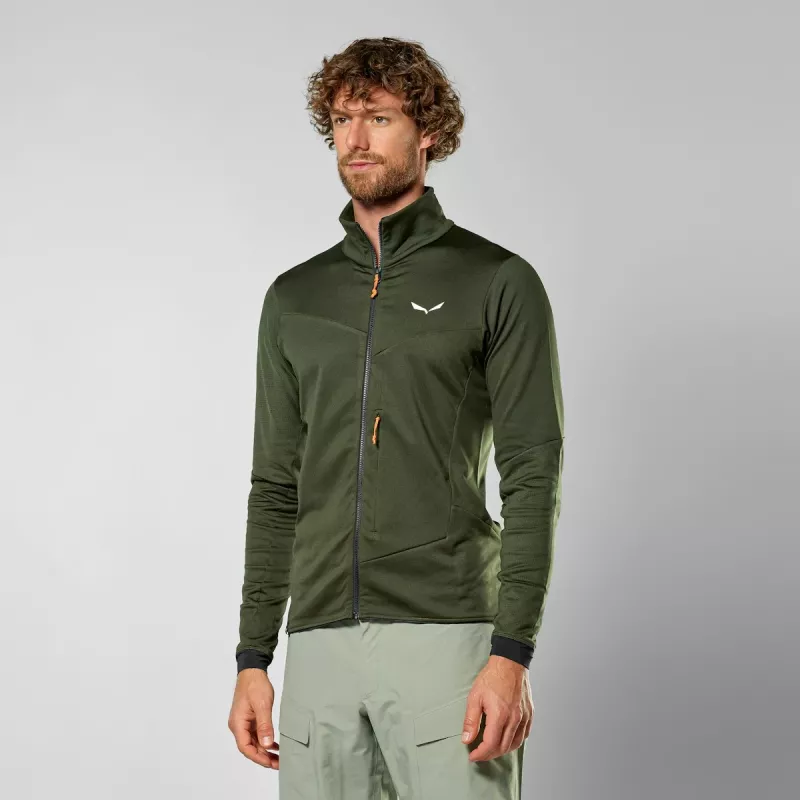Salewa Sella Crevasse Jacket pánske fleece - Dark Olive, veľkosť M
