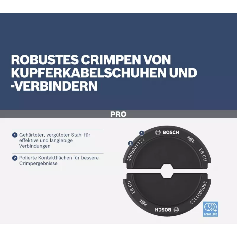 Bosch 2608001126 sada crimpovacích matríc pre káblové oká a konektory 35 mm²