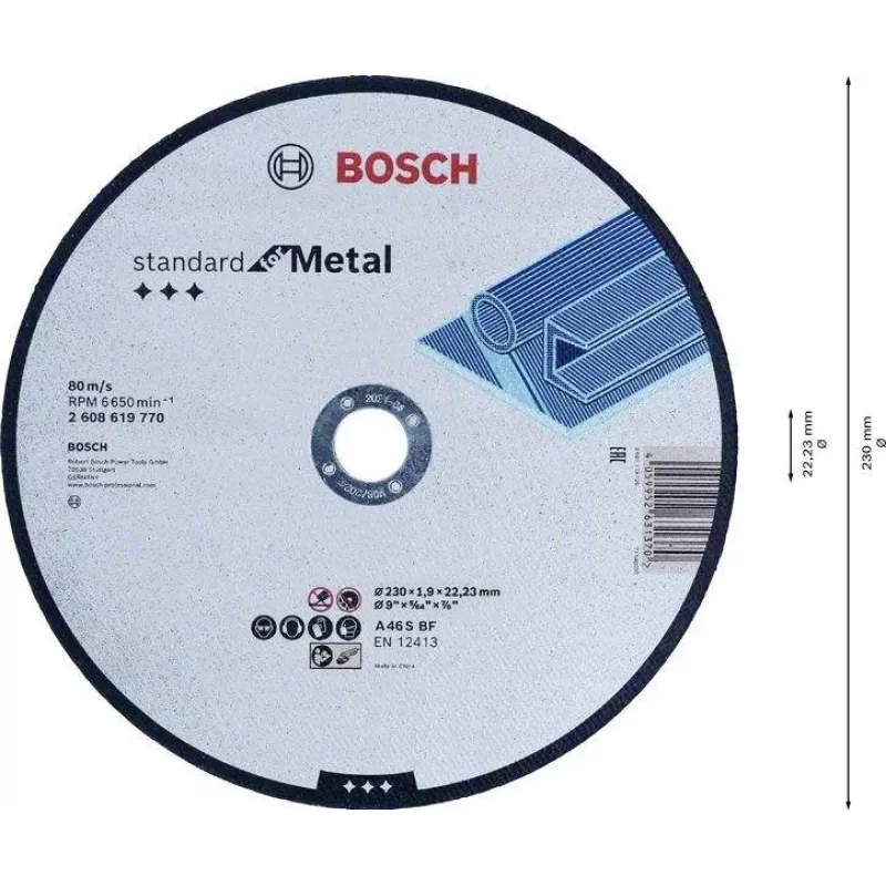Bosch Standard for Metal 2608619769 rezací kotúč 180 mm x 3 mm x 22,23 mm, oxid hlinitý, 1 kus