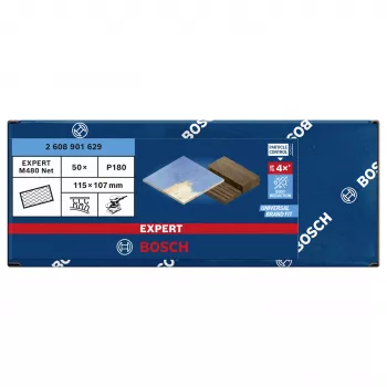 Bosch Expert M480 brúsna sieťka pre vibračnú brúsku, zrnitosť 180, 115 mm x 107 mm, balenie 50 ks 2608901629