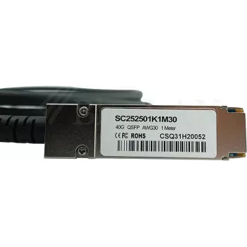 BlueLAN QSFP+ Direct Attach kábel, 40GBASE-CR4, Ethernet/InfiniBand QDR, 28 AWG, 5 m, kompatibilný s H3C LSWM1QSTK5 LSWM1QSTK5-BL