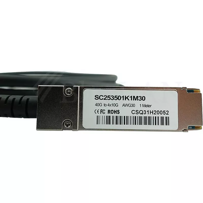 BlueLAN LSWM1QSTK3-BL 40GBASE-CR4 QSFP na 4x10GBASE-CR SFP+ pasívny Direct Attach breakout kábel, 1m, AWG30