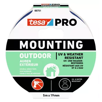 tesa Montage PRO Outdoor 66751-00001-00 transparentná montážna páska, 5 m x 19 mm, 1 rolka