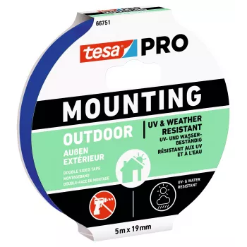 tesa Montage PRO Outdoor 66751-00001-00 transparentná montážna páska, 5 m x 19 mm, 1 rolka