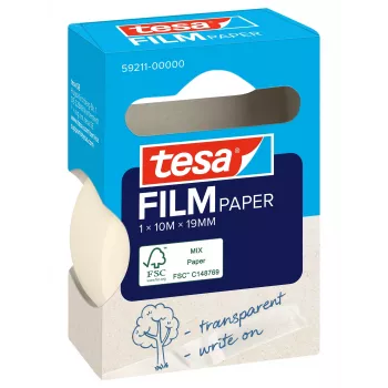 Tesa 59211 papierová lepiaca páska 19 mm x 10 m, prírodnobiela, trhacia rukou, popisovateľná, bez rozpúšťadiel 59211-00000-00