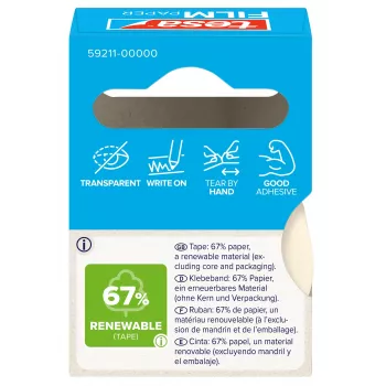 Tesa 59211 papierová lepiaca páska 19 mm x 10 m, prírodnobiela, trhacia rukou, popisovateľná, bez rozpúšťadiel 59211-00000-00