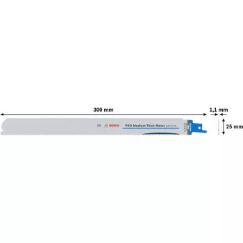Bosch PRO Medium-Thick Metal precise S1237BEF čepeľ šabľovej píly, 300 mm, balenie 5 ks 2608658996