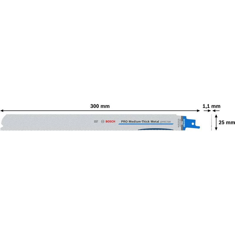 Bosch PRO Medium-Thick Metal precise S1237BEF čepeľ šabľovej píly, 300 mm, balenie 5 ks 2608658996