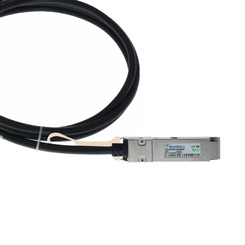 BlueLAN 40GBASE-CR4 QSFP na 4x10GBASE-CR SFP+ pasívny Direct Attach breakout kábel, 2m, AWG30, kompatibilný s Chelsio OCTTAPCABLE2M OCTTAPCABLE2M-BL