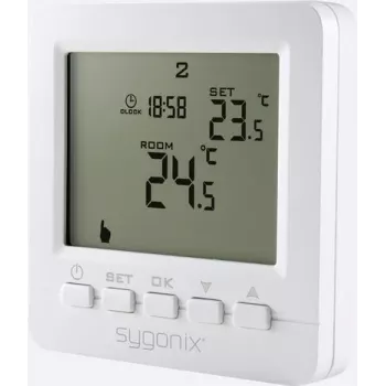 Sygonix podomietkový izbový termostat s týždenným programom, 5 až 35 °C, biela (SY-4500818)