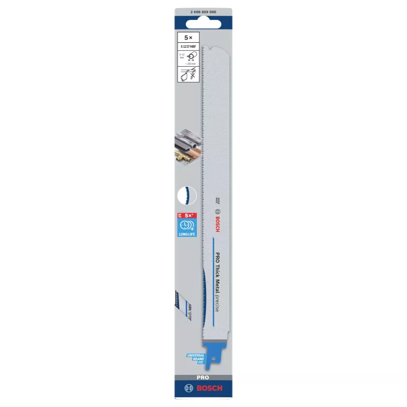 Bosch Professional S1237HBF čepeľ šabľovej píly pre hrubý kov, 300 mm, balenie 5 ks 2608659000