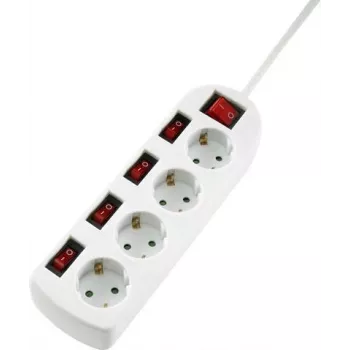 Sygonix SY-4535068 Schuko adaptér zásuvky s vypínačom, biely, 16 A, 3680 W, detská poistka