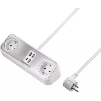 Sygonix SY-4538256 2-násobná Schuko zásuvková lišta, biela, 1,5 m kábel