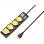 SYGONIX RF-4737806 zásuvková lišta s vypínačom, 6 Schuko zásuviek, 1,5 m kábel, čierna/žltá
