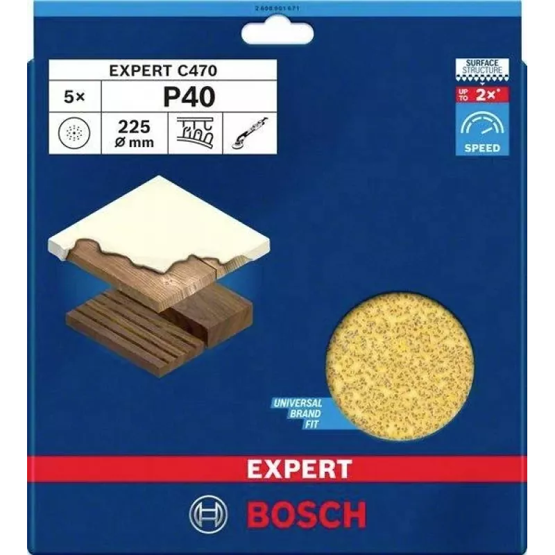 Bosch Expert M480 brúsny list pre sadrokartónovú brúsku, 225 mm, zrnitosť 40, balenie 5 ks 2608901671